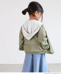 セール★1990円→1690円 キッズ100-130  メール便不可 子供服 ブルゾン フード付き 羽織り ジップアップ ポケット 軽量 シンプル 男女兼用 キッズオリジナル