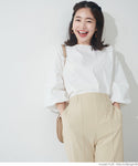HB4★値下げ★1990→990円【メール便不可】フレアパンツ レディース ハイウエスト ウエストゴム ロング丈 アンクル丈 センターシーム ポケット 麻調 無地 M/L 21ss coca コカ