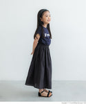 キッズ 100-140 鮮やかカラーコットンボイルスカート ロングスカート インド綿 フレア 女の子 親子お揃い 子供服 メール便可
