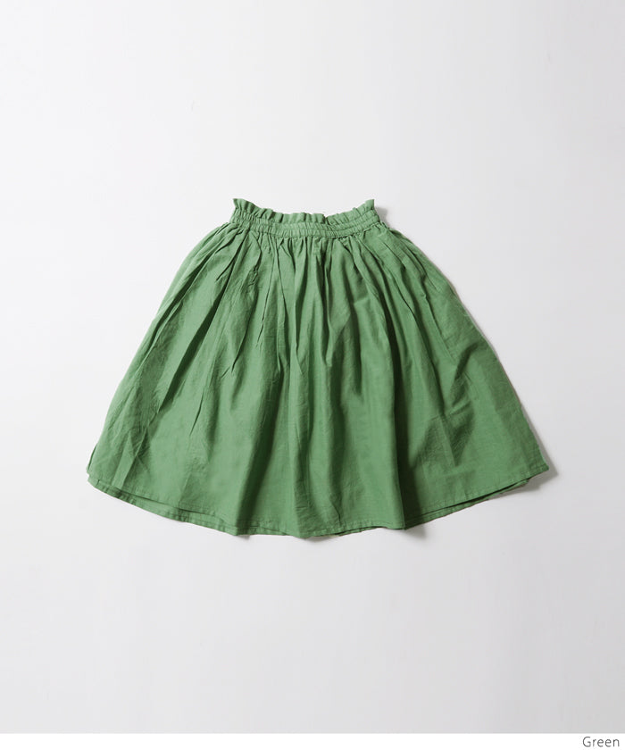 キッズ 100-140 鮮やかカラーコットンボイルスカート ロングスカート インド綿 フレア 女の子 親子お揃い 子供服 メール便可