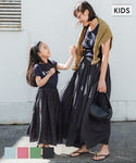 キッズ 100-140 鮮やかカラーコットンボイルスカート ロングスカート インド綿 フレア 女の子 親子お揃い 子供服 メール便可