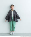 キッズ 100-140 ブラウス ティアード ガーゼ シアー バルーンスリーブ 綿100 コットン 長袖 親子お揃い 子供服 メール便可