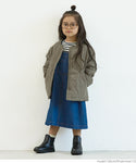 【キッズ100-130】子供服 キルティングコート キルト ノーカラー Aライン ボア 長袖 無地 男女兼用 親子お揃い メール便不可