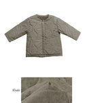 【キッズ100-130】子供服 キルティングコート キルト ノーカラー Aライン ボア 長袖 無地 男女兼用 親子お揃い メール便不可