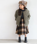 【キッズ100-130】子供服 キルティングコート キルト ノーカラー Aライン ボア 長袖 無地 男女兼用 親子お揃い メール便不可