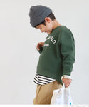 セール★1490円→990円 キッズ100-130 子供服 ふわり〜ロゴスウェット 軽量フリース 長袖 裏起毛 ロゴ 男女兼用 親子お揃い メール便不可
