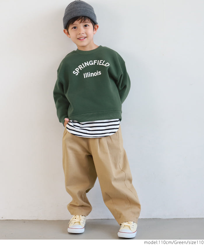 セール★1490円→990円 キッズ100-130 子供服 ふわり〜ロゴスウェット 軽量フリース 長袖 裏起毛 ロゴ 男女兼用 親子お揃い メール便不可