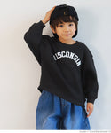 セール★1490円→990円 キッズ100-130 子供服 ふわり〜ロゴスウェット 軽量フリース 長袖 裏起毛 ロゴ 男女兼用 親子お揃い メール便不可