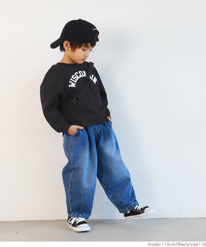 セール★1490円→990円 キッズ100-130 子供服 ふわり〜ロゴスウェット 軽量フリース 長袖 裏起毛 ロゴ 男女兼用 親子お揃い メール便不可