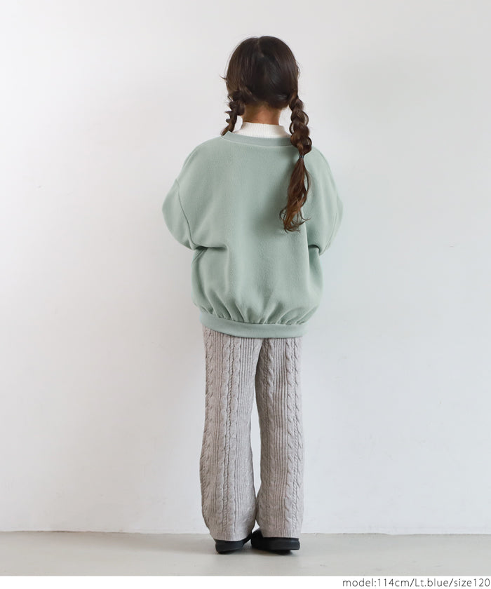 セール★1990円→990円 キッズ 100-140 フリース カーディガン ブルゾン 丸首 クルーネック バルーン 女の子 キッズオリジナル 子供服 メール便不可 coca