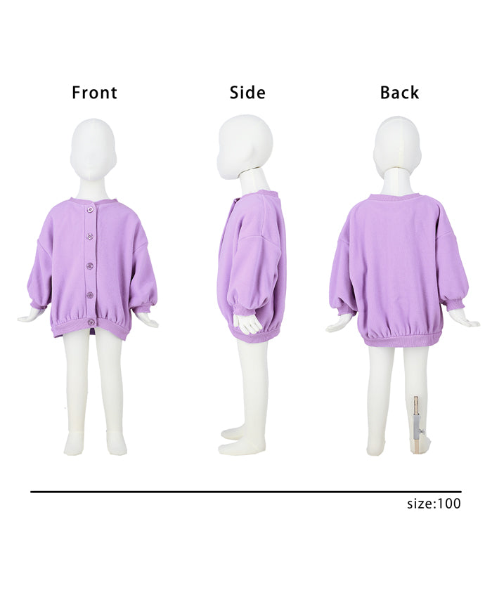 セール★1990円→990円 キッズ 100-140 フリース カーディガン ブルゾン 丸首 クルーネック バルーン 女の子 キッズオリジナル 子供服 メール便不可 coca
