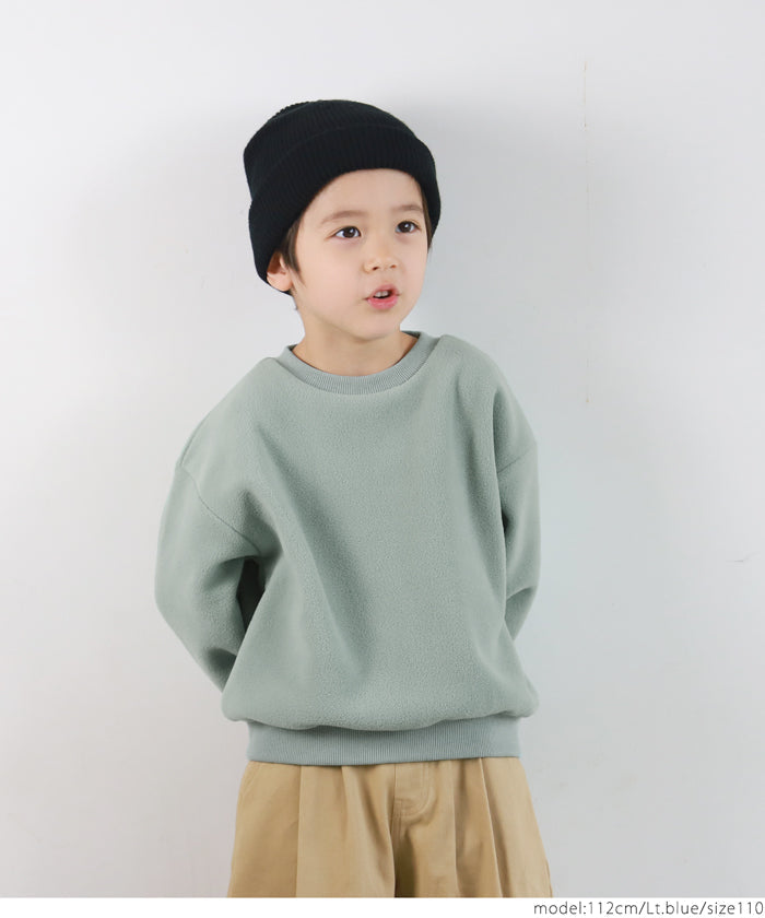 セール★1690円→1290円 キッズ 100-140 フリース プルオーバー 長袖 丸首 クルーネック 無地 男女兼用 キッズオリジナル 子供服 メール便不可 coca コカ