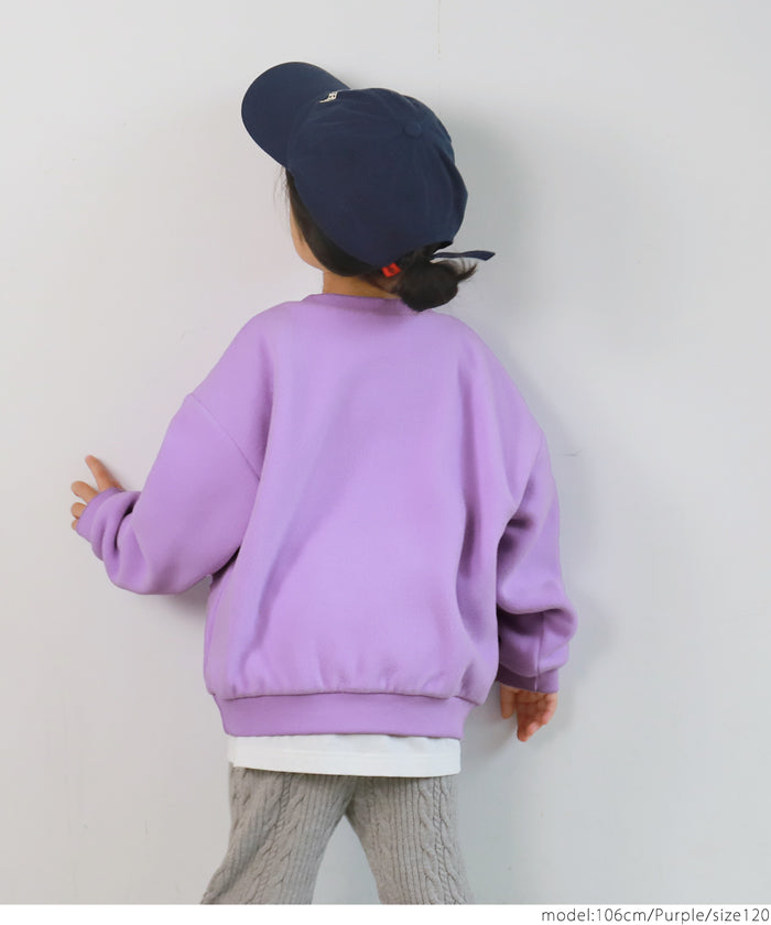 セール★1690円→1290円 キッズ 100-140 フリース プルオーバー 長袖 丸首 クルーネック 無地 男女兼用 キッズオリジナル 子供服 メール便不可 coca コカ