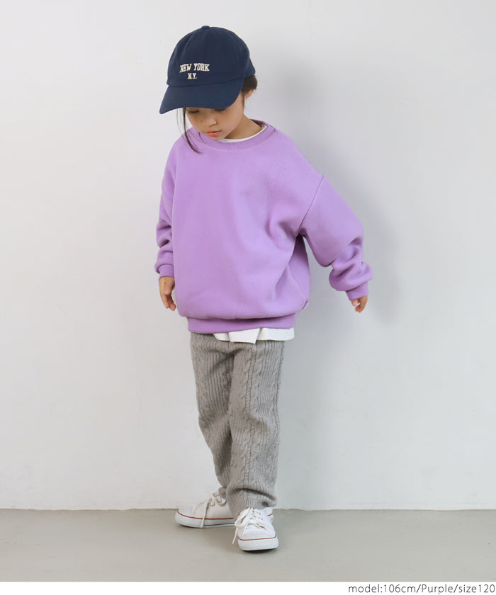 セール★1690円→1290円 キッズ 100-140 フリース プルオーバー 長袖 丸首 クルーネック 無地 男女兼用 キッズオリジナル 子供服 メール便不可 coca コカ
