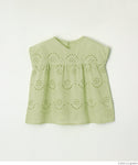 キッズ 100-140 ブラウス インド綿 カットワーク カットワーク 刺繍ブラウス 花柄 コットンタッチ 女の子 親子お揃い 子供服 メール便可 coca コカ