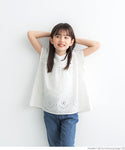 キッズ 100-140 ブラウス インド綿 カットワーク カットワーク 刺繍ブラウス 花柄 コットンタッチ 女の子 親子お揃い 子供服 メール便可 coca コカ