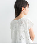 キッズ 100-140 ブラウス インド綿 カットワーク カットワーク 刺繍ブラウス 花柄 コットンタッチ 女の子 親子お揃い 子供服 メール便可 coca コカ