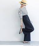 HB4★値下げ★2189円→1490円【メール便可】ワイドパンツ レディース タック ウエストゴム ポケット ロングパンツ センタープレス 無地 シンプル 21ss coca コ