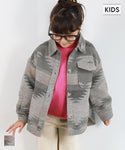 セール★2690円→1490円 キッズ100-130 子供服 オルテガジャケット オーバーサイズ ヘビーネル 長袖 ポケット ボタン エスニック 男女兼用 親子お揃い メール便不可 coca