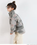 セール★2690円→1490円 キッズ100-130 子供服 オルテガジャケット オーバーサイズ ヘビーネル 長袖 ポケット ボタン エスニック 男女兼用 親子お揃い メール便不可 coca