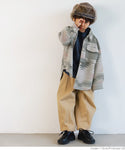 セール★2690円→1490円 キッズ100-130 子供服 オルテガジャケット オーバーサイズ ヘビーネル 長袖 ポケット ボタン エスニック 男女兼用 親子お揃い メール便不可 coca