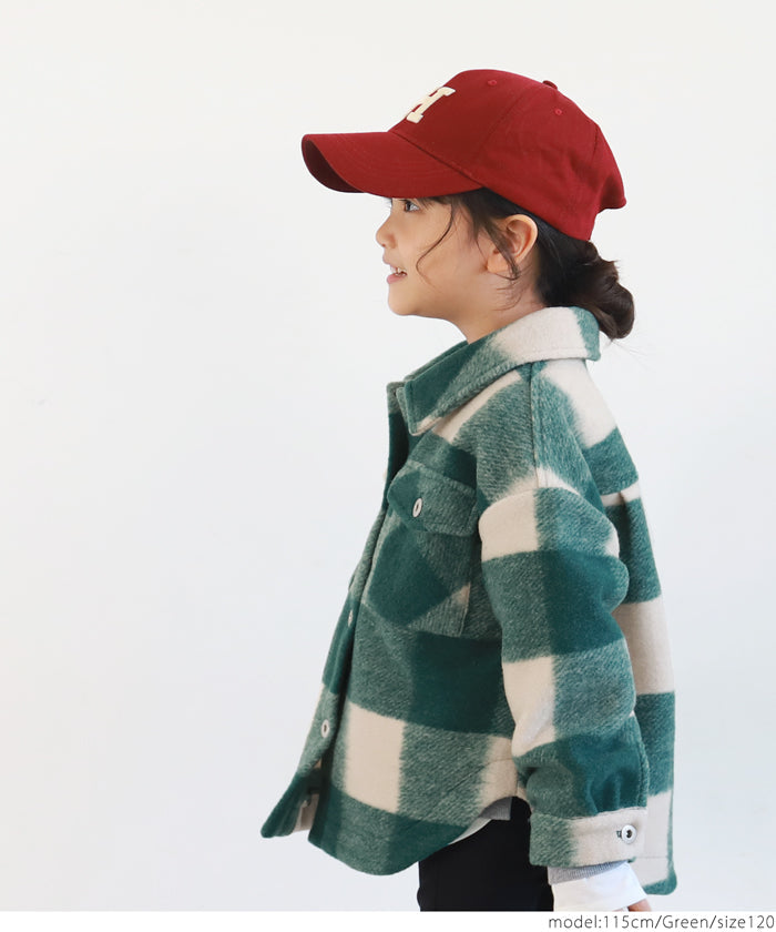 セール★3990円→550円 キッズ 100-130 ジャケット チェック ビンテージライク オーバーサイズ 男女兼用 親子お揃い 子供服 送料無料 メール便不可