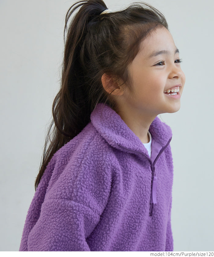セール★1990円→990円 キッズ100-130 子供服 ボアジャケット ミディアム丈 長袖 スタンドカラー 無地 男女兼用 キッズオリジナル メール便不可 coca コカ