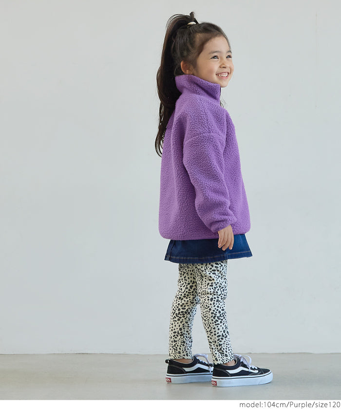 セール★1990円→990円 キッズ100-130 子供服 ボアジャケット ミディアム丈 長袖 スタンドカラー 無地 男女兼用 キッズオリジナル メール便不可 coca コカ
