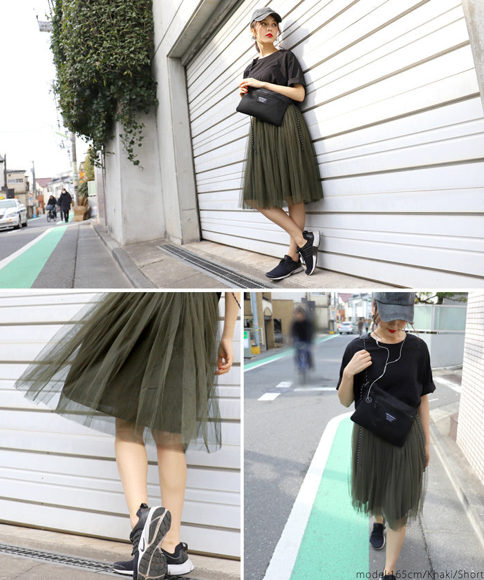 HB4★値下げ★555円【返品交換不可】【メール便不可】長さが選べるふんわりチュールスカートcocaオリジナル(ロングスカート ミモレ丈 膝丈 ライン