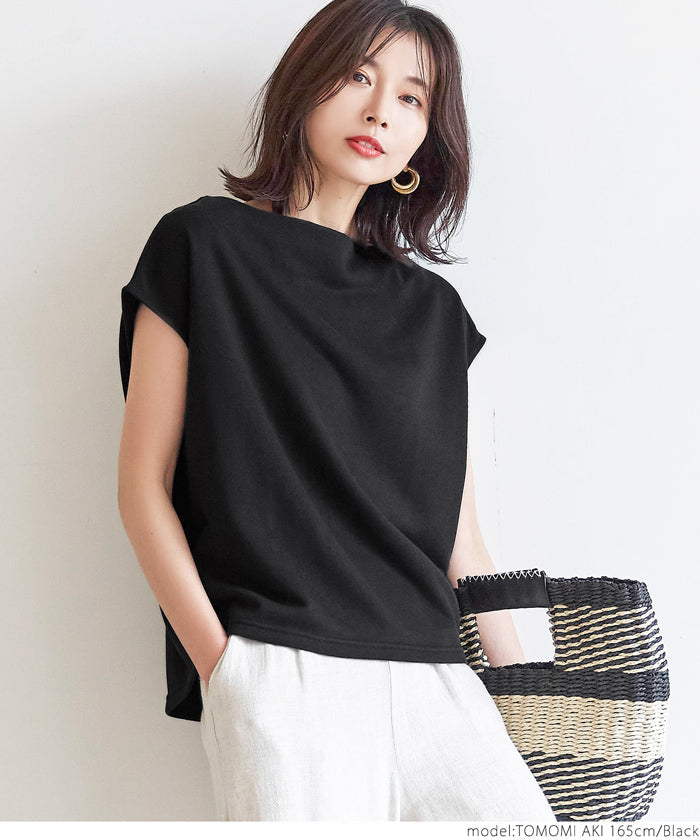 HB4★値下げ★1309円→990円【メール便不可】カットソー レディース フレンチスリ―ブ ボートネック Tシャツ 無地 半袖 21ss coca コカ