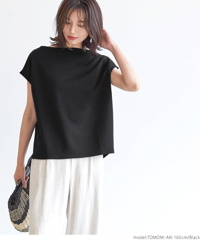 HB4★値下げ★1309円→990円【メール便不可】カットソー レディース フレンチスリ―ブ ボートネック Tシャツ 無地 半袖 21ss coca コカ