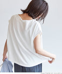 HB4★値下げ★1309円→990円【メール便不可】カットソー レディース フレンチスリ―ブ ボートネック Tシャツ 無地 半袖 21ss coca コカ