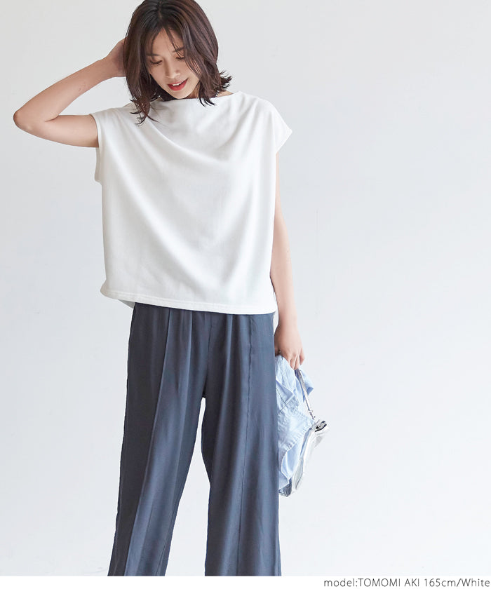 HB4★値下げ★1309円→990円【メール便不可】カットソー レディース フレンチスリ―ブ ボートネック Tシャツ 無地 半袖 21ss coca コカ