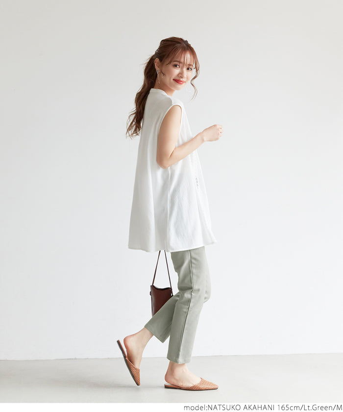 HB4★値下げ★2629円→990円【メール便不可】ロングパンツ レディース ツイル スキニー ストレッチ 伸縮性 ハイウエスト ストレート Iライン 無地 21ss