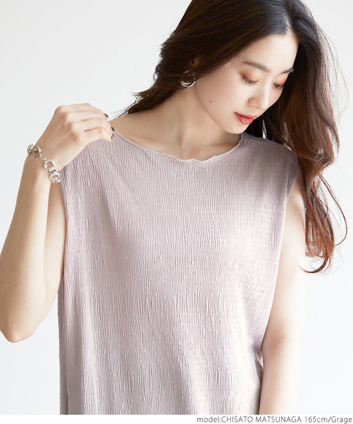 HB4★値下げ★1859円→550円【メール便不可】ワンピース レディース 細プリーツ フレンチスリーブ メロウ ロング丈 ミモレ丈 Iライン ボートネック 無地 21ss coca コカ