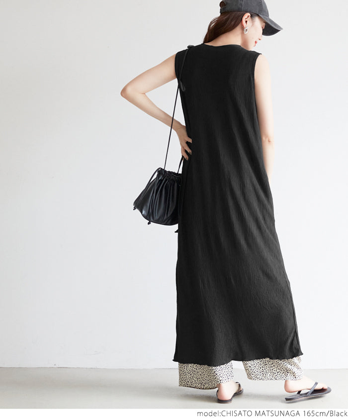 HB4★値下げ★1859円→550円【メール便不可】ワンピース レディース 細プリーツ フレンチスリーブ メロウ ロング丈 ミモレ丈 Iライン ボートネック 無地 21ss coca コカ
