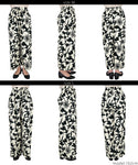 HB4★値下げ★1690円→1490円【メール便可】ワイドパンツ レディース 花柄 ロング丈 アンクル丈 綿100％ コットン ウエストゴム モノトーン 薄手 フラワー 21ss coca コカ