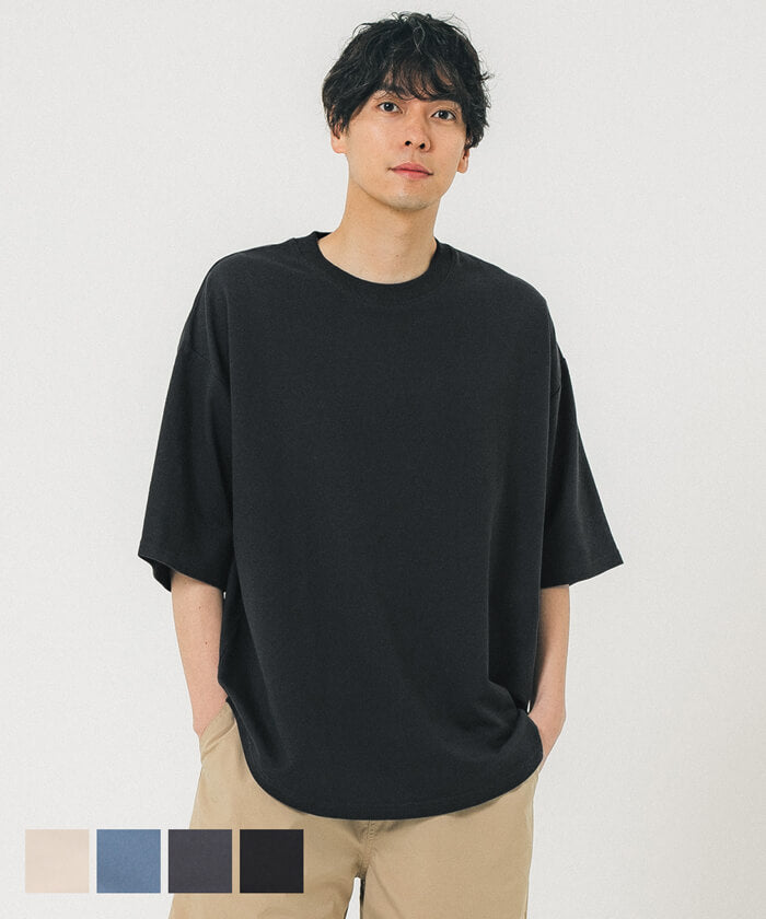Tシャツ メンズ OE裏毛 テールカット クルーネック レギュラー 無地 半袖 カットソー 薄手 ミディアム丈 シンプル メール便不可 23ss coca コカ