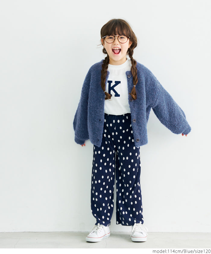 セール★2690円→990円 キッズ100-130 子供服 カーディガン ペンギンスリーブ ブークレ ループヤーン親子お揃い メール便不可