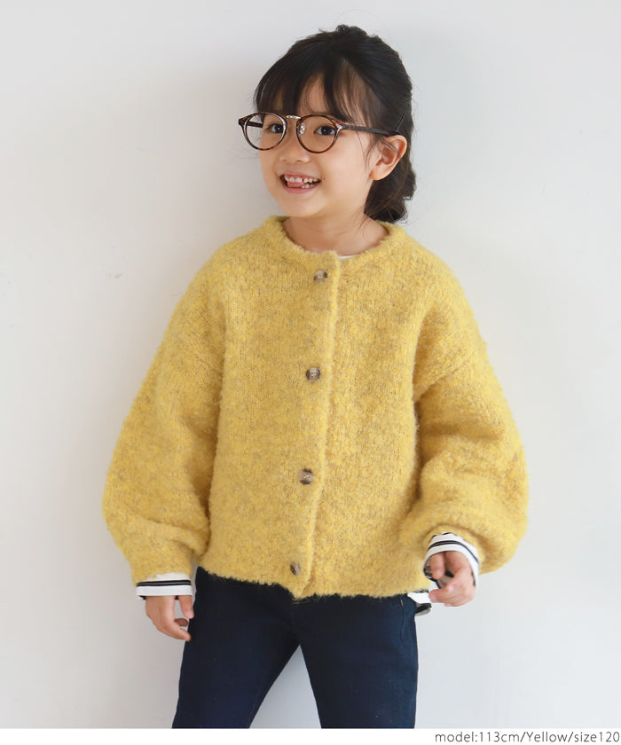 セール★2690円→990円 キッズ100-130 子供服 カーディガン ペンギンスリーブ ブークレ ループヤーン親子お揃い メール便不可
