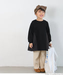 セール★1990円→990円 キッズ 100-130 ワンピース ドッキング チュニック クルーネック 裏起毛 ギャザー 女の子 キッズオリジナル 子供服 メール便不可コカ