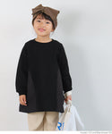 セール★1990円→990円 キッズ 100-130 ワンピース ドッキング チュニック クルーネック 裏起毛 ギャザー 女の子 キッズオリジナル 子供服 メール便不可コカ